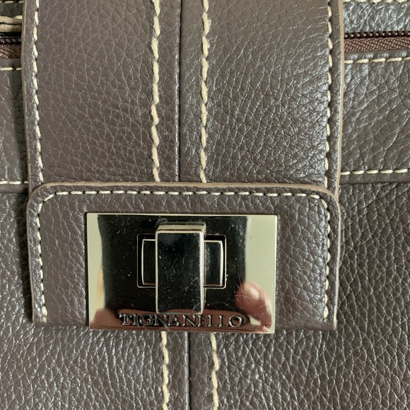 Tignanello 100% Genuine Leather Brown Crossbody Purse Vintage Academia Timeless - Picture 4 of 16